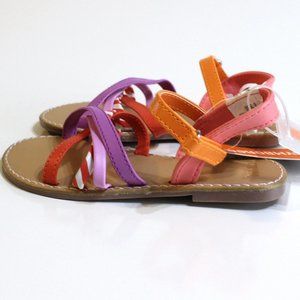 Gymboree Girl's Coral Orange Purple Sandals Size 9